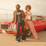 t-shirt -featuring-a-man-and-a-woman-posing-by-a-70s-car-